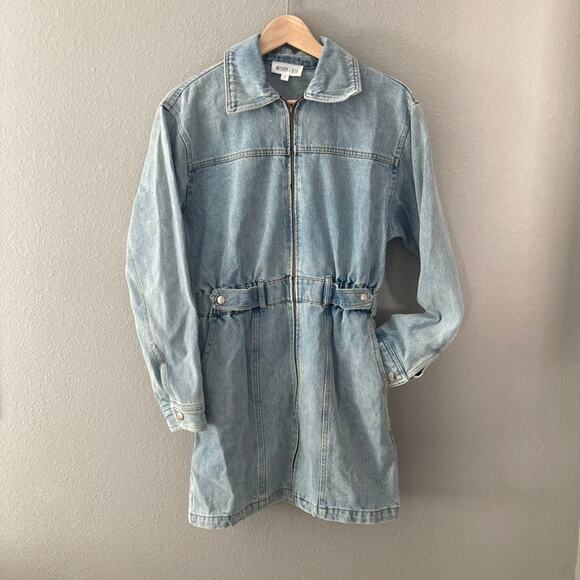 Whiteroom + Cactus Denim Zipper Mini Dress - Medium - Picture 2 of 8